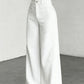 Pantalon large en velours côtelé à taille haute pour femme