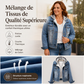 Veste en jean à capuche superposée pour femme, avec doublure chaude