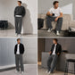Pantalon en velours côtelé rayé rétro pour homme