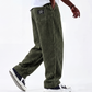 Pantalon en velours côtelé rayé rétro pour homme
