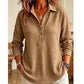 T-shirt à manches longues en maille coupe décontractée pour femme