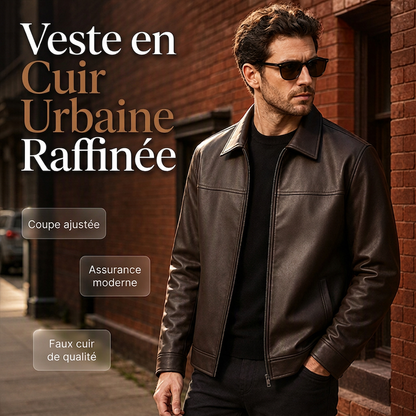 Blouson en cuir urbain raffiné