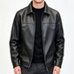 Blouson en cuir urbain raffiné