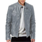 Veste tendance à col montant zippée pour hommes