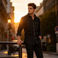 Chemise en jean décontractée à manches longues pour homme