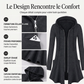 Veste à capuche mi-longue zippée pour femme