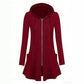 Veste à capuche mi-longue zippée pour femme