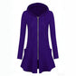 Veste à capuche mi-longue zippée pour femme
