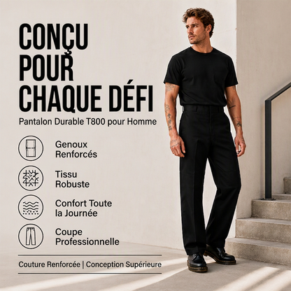 Pantalon cargo décontracté pour homme, double genou