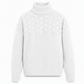 Pull en maille col roulé décontracté de couleur unie