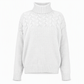 Pull en maille col roulé décontracté de couleur unie