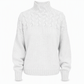 Pull en maille col roulé décontracté de couleur unie