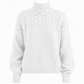 Pull en maille col roulé décontracté de couleur unie