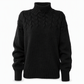 Pull en maille col roulé décontracté de couleur unie