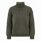 Pull en maille col roulé décontracté de couleur unie