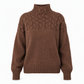 Pull en maille col roulé décontracté de couleur unie