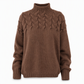 Pull en maille col roulé décontracté de couleur unie