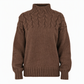 Pull en maille col roulé décontracté de couleur unie