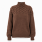 Pull en maille col roulé décontracté de couleur unie