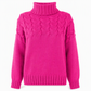 Pull en maille col roulé décontracté de couleur unie