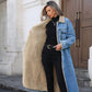 Manteau long en jean doublé chaud pour femme