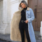 Manteau long en jean doublé chaud pour femme