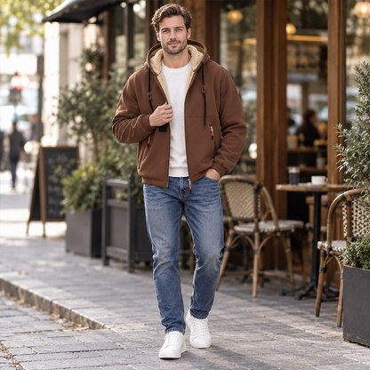 Sweat à capuche zippé chaud pour homme