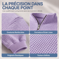 Sweat décontracté pour homme à texture gaufrée, demi-zip