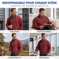 Sweat décontracté pour homme à texture gaufrée, demi-zip