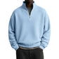 Sweat décontracté pour homme à texture gaufrée, demi-zip