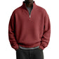 Sweat décontracté pour homme à texture gaufrée, demi-zip