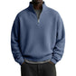 Sweat décontracté pour homme à texture gaufrée, demi-zip