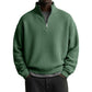 Sweat décontracté pour homme à texture gaufrée, demi-zip