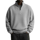 Sweat décontracté pour homme à texture gaufrée, demi-zip