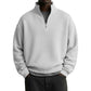 Sweat décontracté pour homme à texture gaufrée, demi-zip