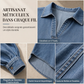 Chemise pull en jean décontractée pour femme, col V, manches chauve-souris et ourlet asymétrique, coupe ample
