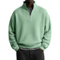 Sweat décontracté pour homme à texture gaufrée, demi-zip
