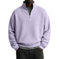Sweat décontracté pour homme à texture gaufrée, demi-zip