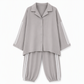 Ensemble de détente décontracté pour femme composé d'une chemise oversize à boutons et d'un pantalon de jogging à bandes latérales