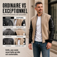 Veste gaufrière pour homme avec manches en cuir PU