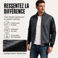 Veste gaufrière pour homme avec manches en cuir PU