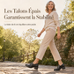 Escarpins à enfiler style britannique rétro pour femmes, talon bloc mi-haut, modèle grande taille, talon épais, chaussures basses