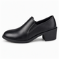 Escarpins à enfiler style britannique rétro pour femmes, talon bloc mi-haut, modèle grande taille, talon épais, chaussures basses