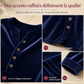 T-shirt décontracté à manches longues en velours ample pour femme, avec col V boutonné