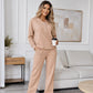 Ensemble sweat à demi-boutons et pantalon de survêtement pour femme