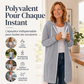 Veste à capuche longue zippée pour femme