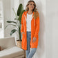 Veste à capuche longue zippée pour femme