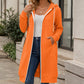 Veste à capuche longue zippée pour femme