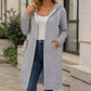 Veste à capuche longue zippée pour femme