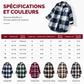 Chemise-veste décontractée à carreaux et boutons pour femme, coupe longue